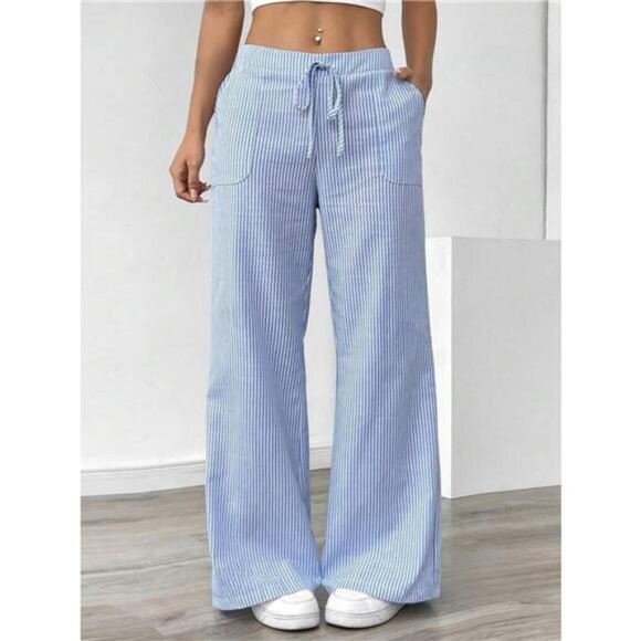 A Classy Chic Boutique Pants - Striped Wide Leg Pants